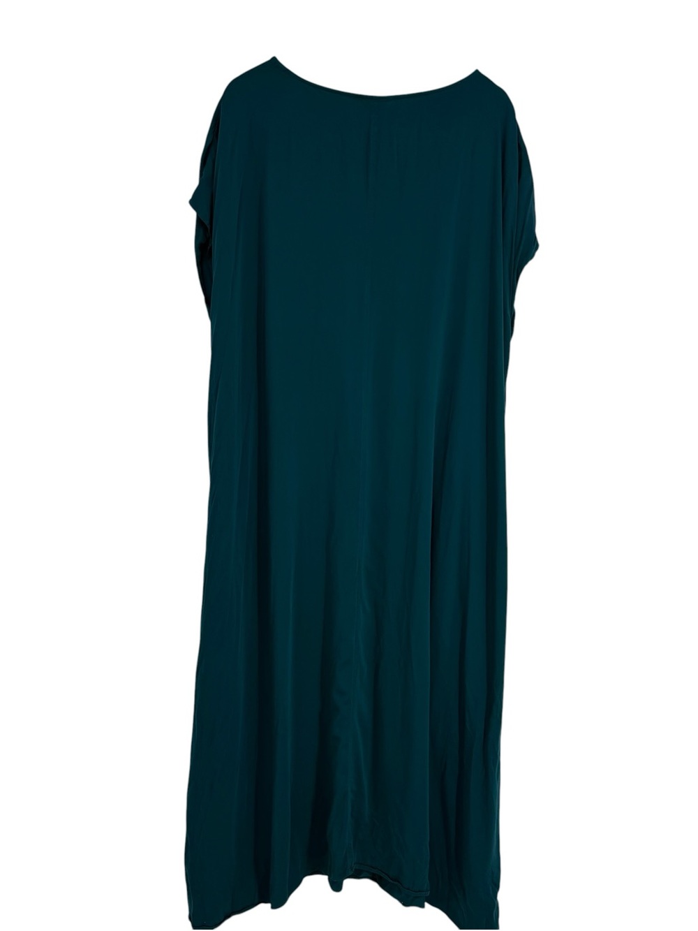 Pure J. JILL Maxi Dress Size 2X Green Cap Sleeves Lightweight Tunic Pockets - Picture 2 of 8